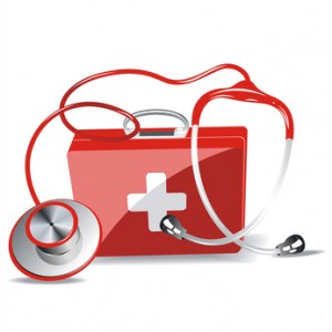 stethoscope with first aid kit